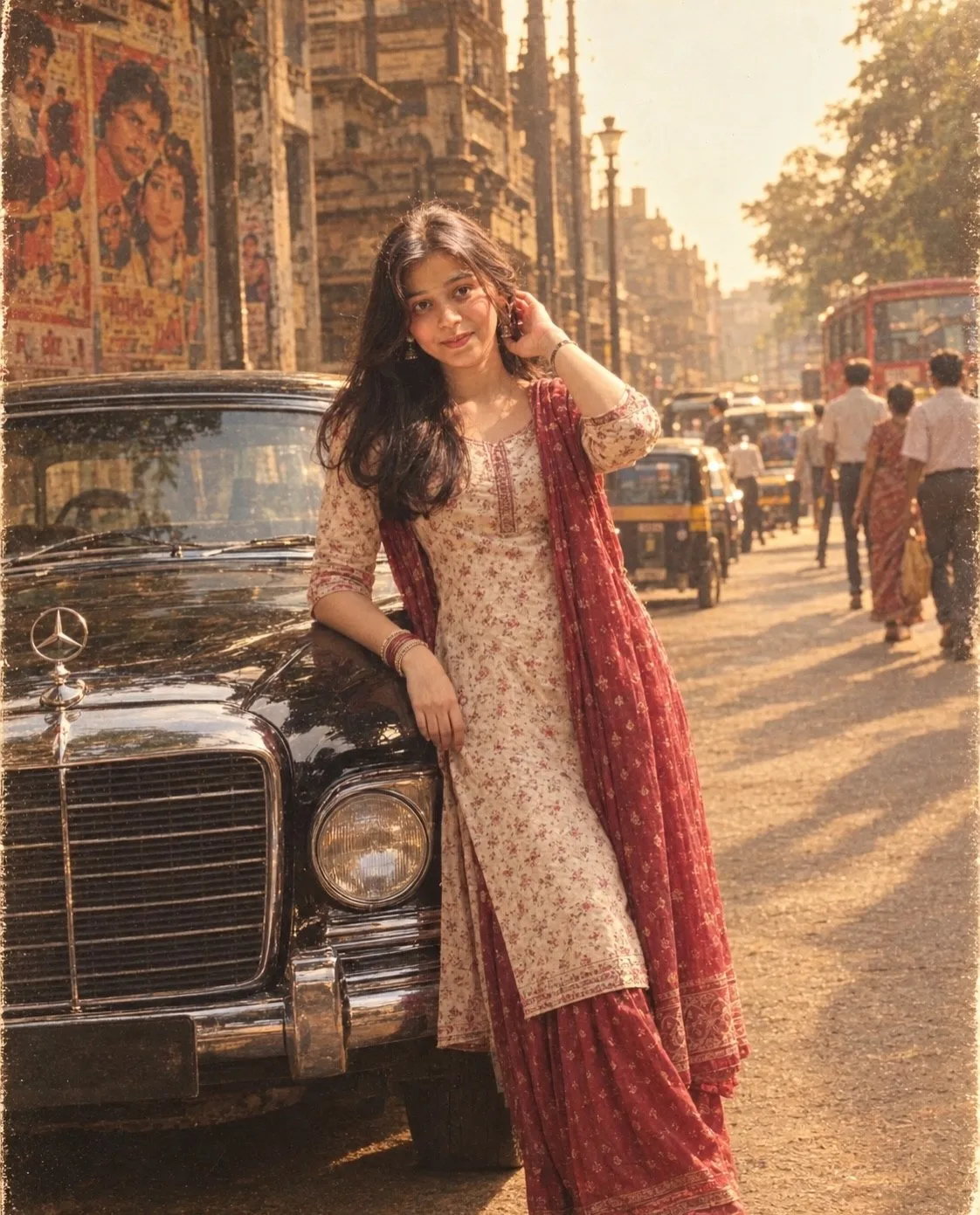 ultra-realistic 1990s Indian Bollywood retro.