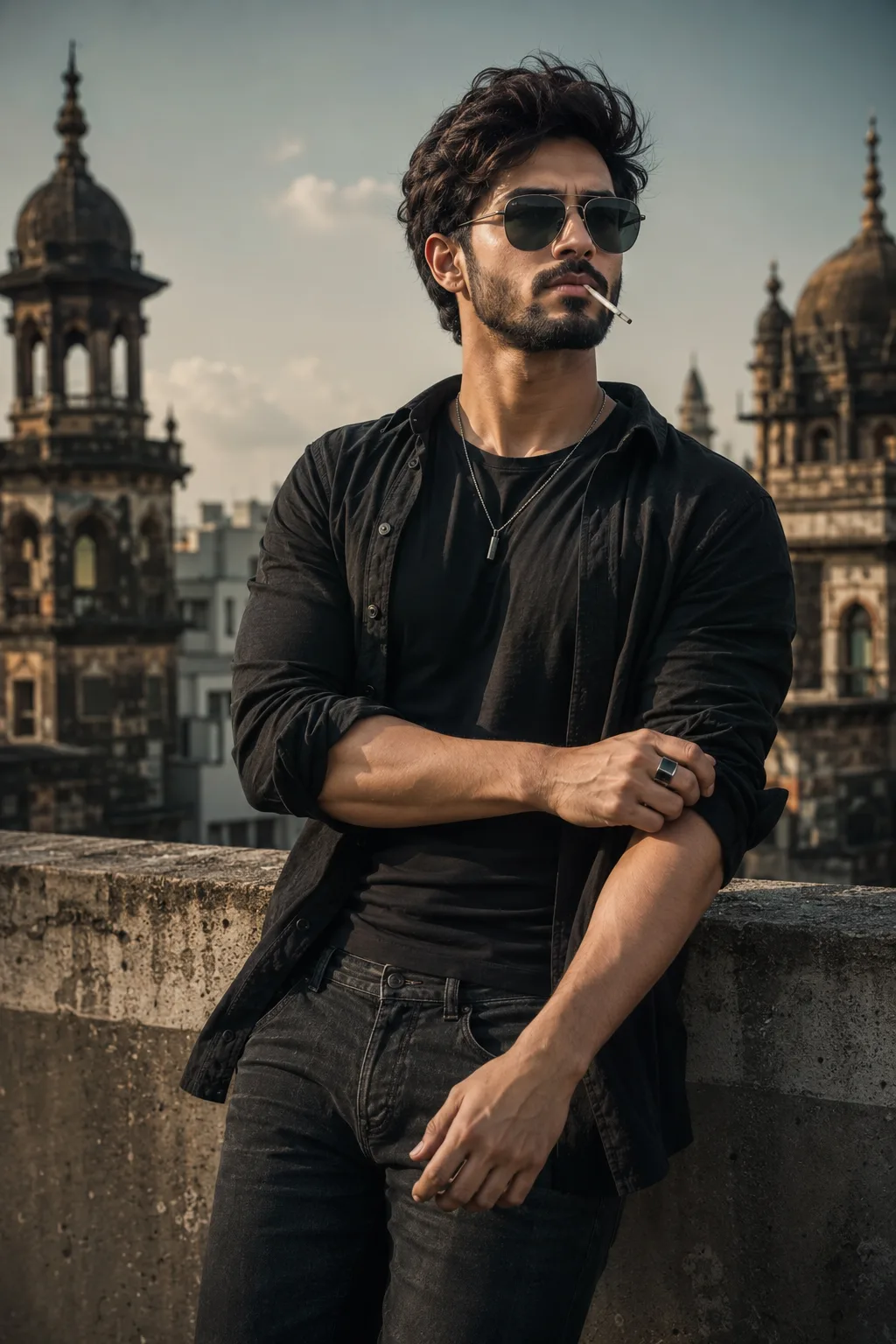 Cinematic Rooftop Attitude Portrait