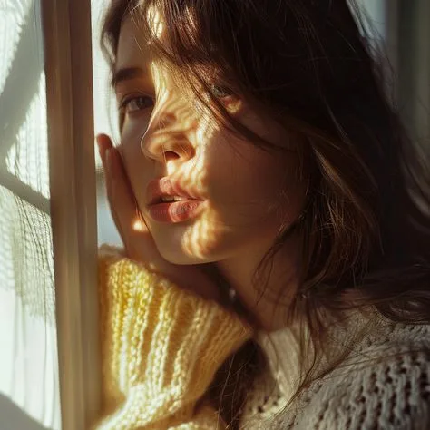Lace Shadow Sun-Drenched Portrait