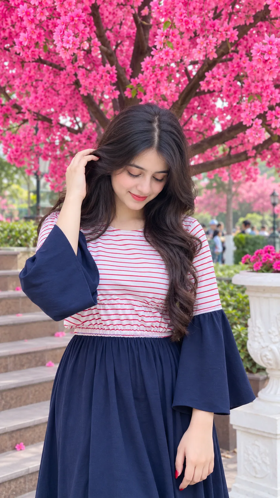 Girls Blossom Dress Beautiful Photo Prompt