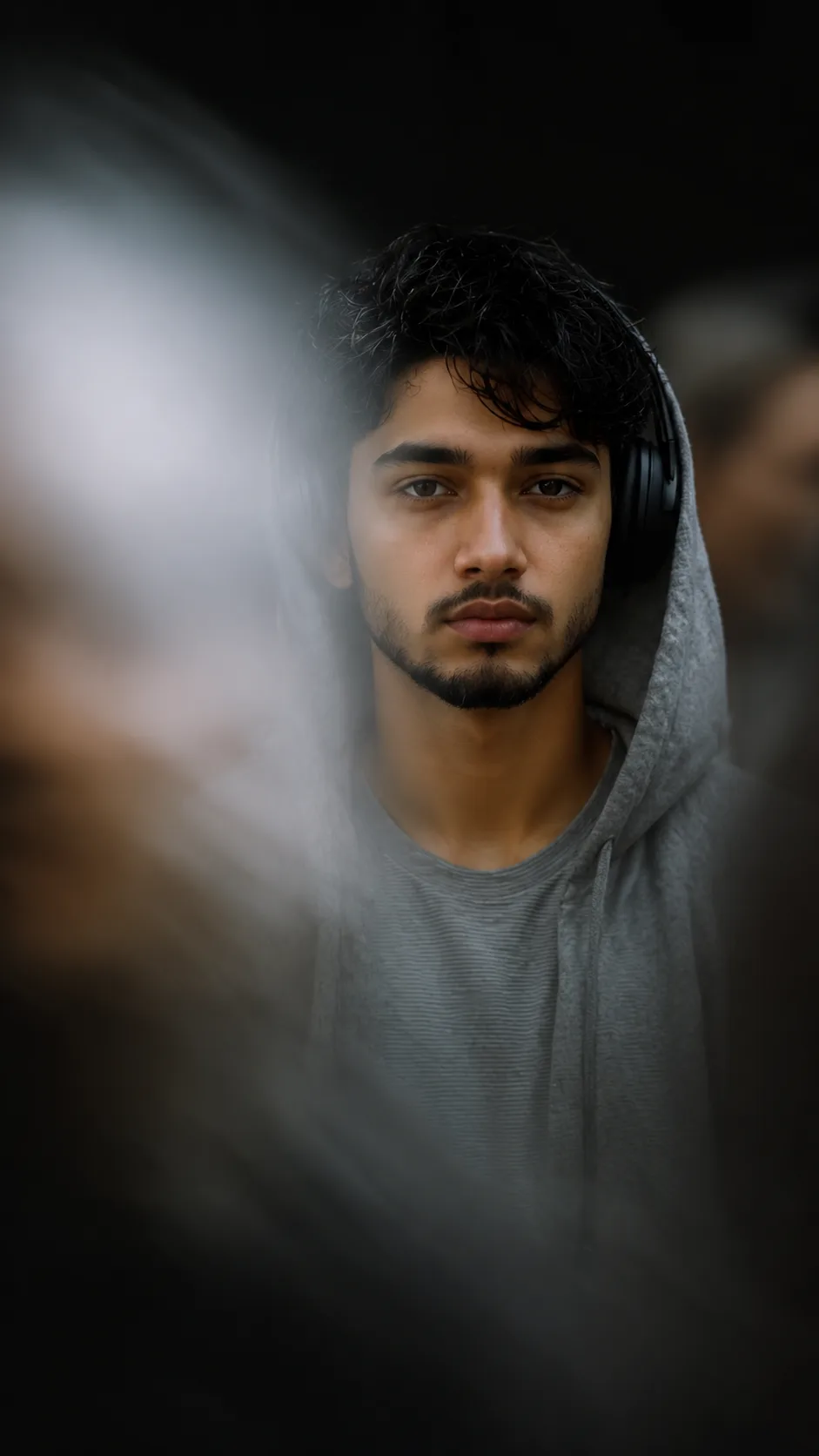 Silent Focus – Cinematic Hoodie Portrait