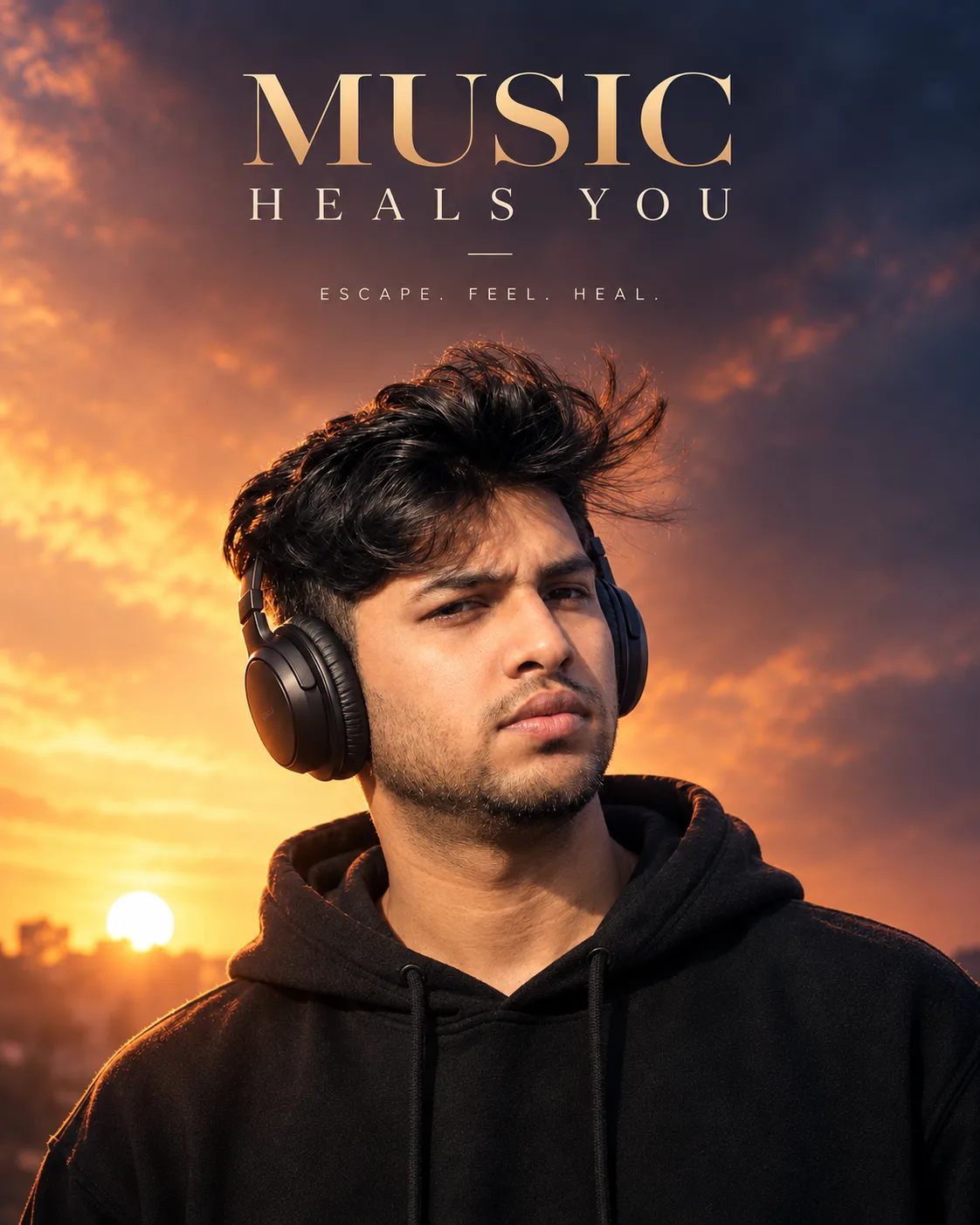 Music Heals You Cinematic Portrait