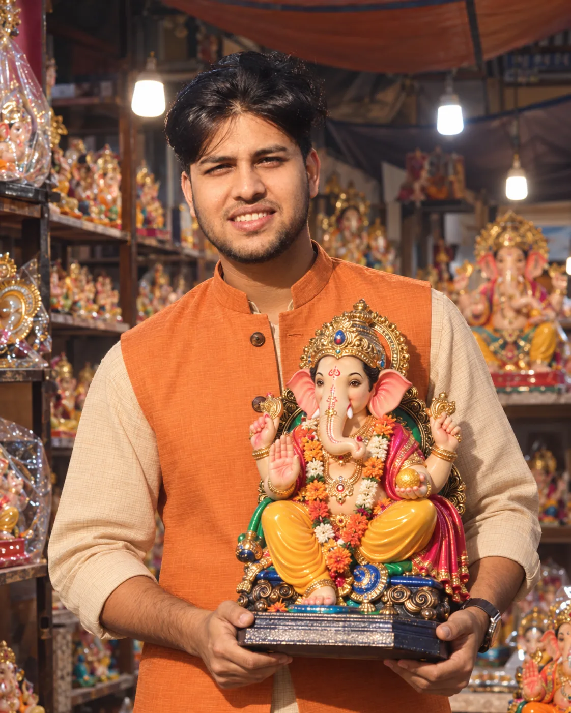 Ganpati Celebration Traditional Festive Portrait