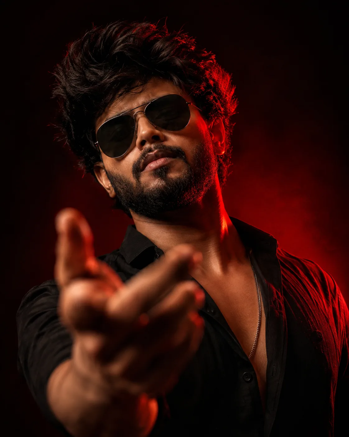 Cinematic Red & Black Attitude Portrait