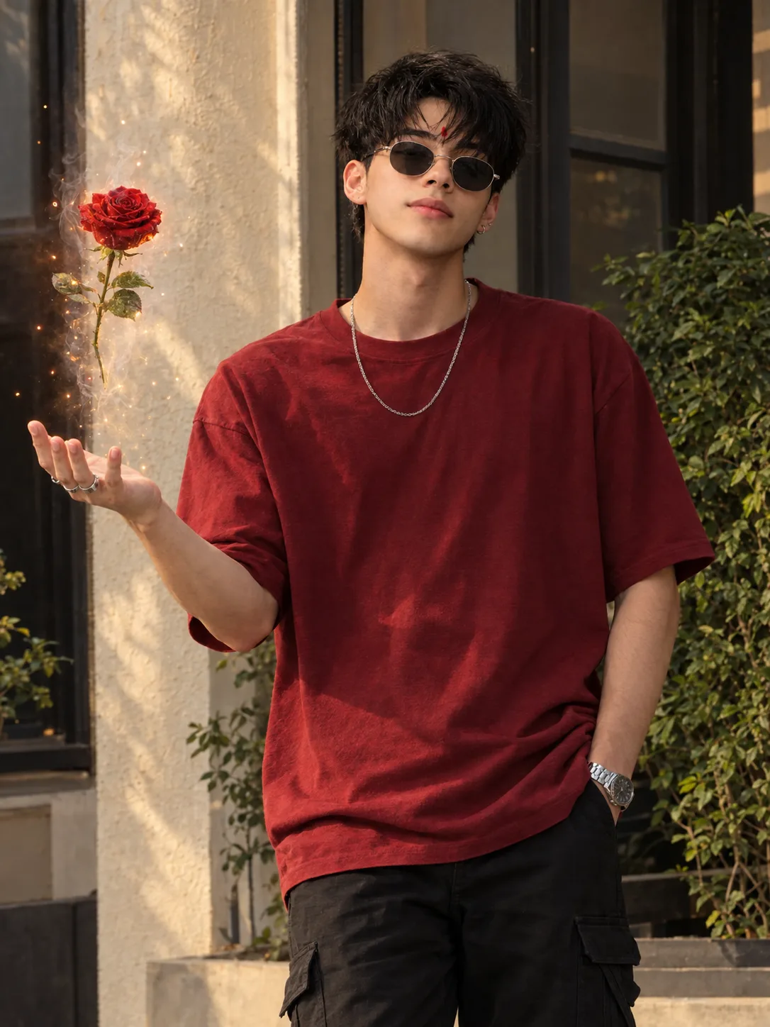 Red Rose Magic Portrait