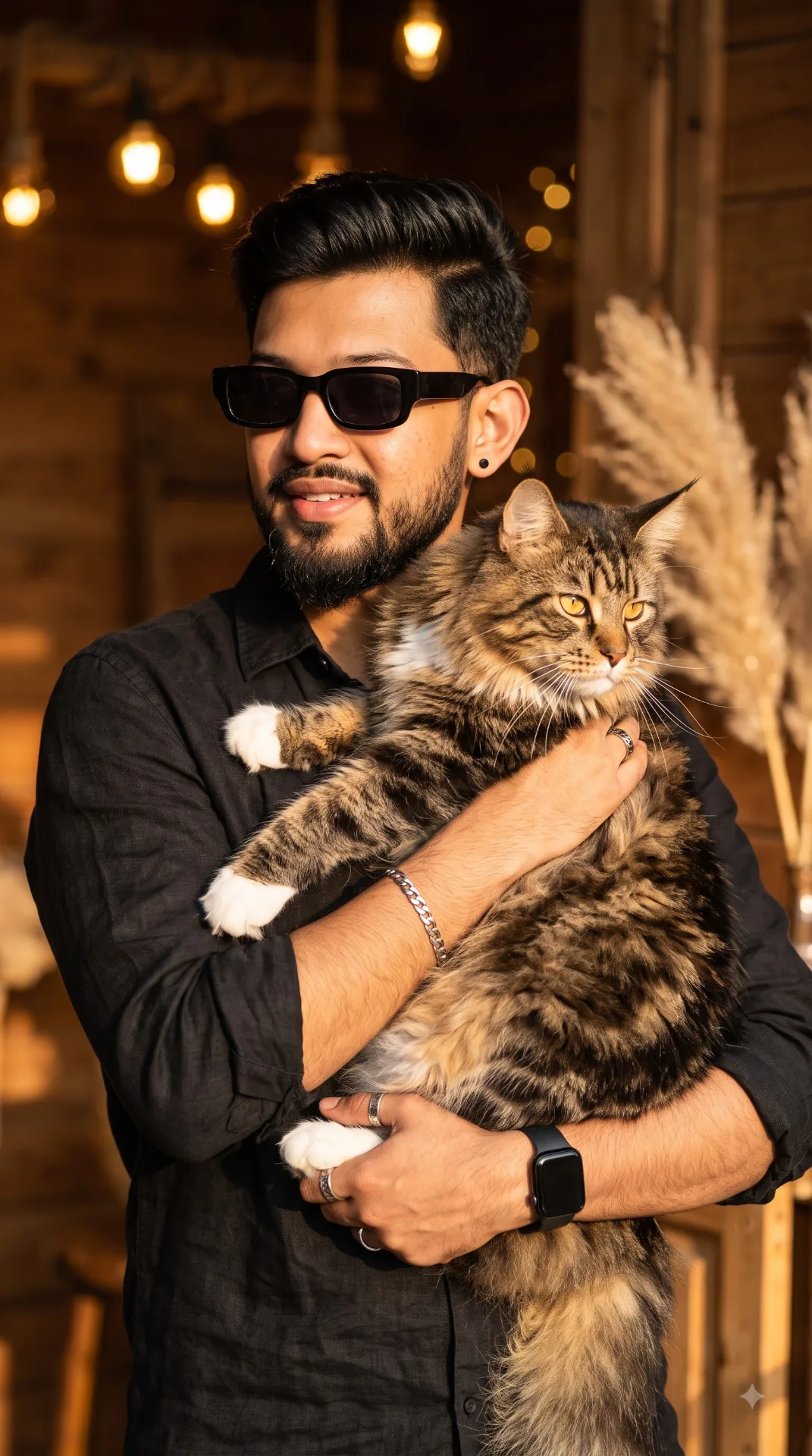 Man with cat