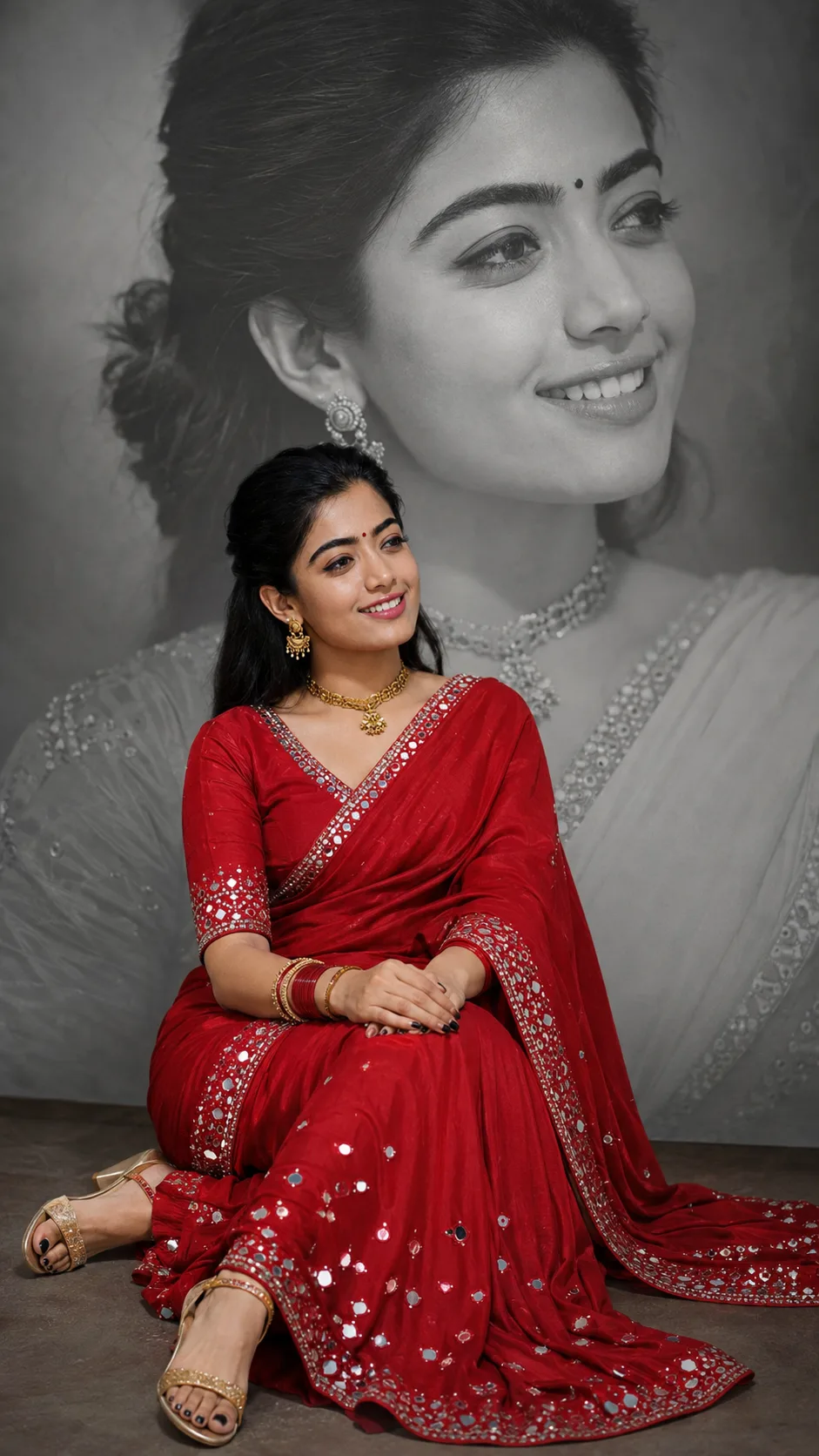 GIRLS RAD SAREE PORTRAIT