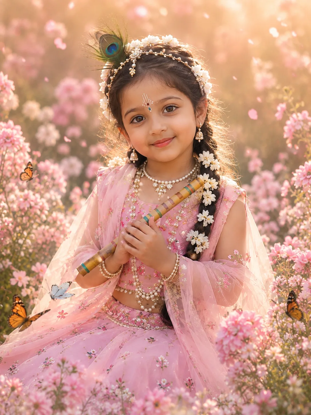 dreamy portrait of child in meadow RADHA