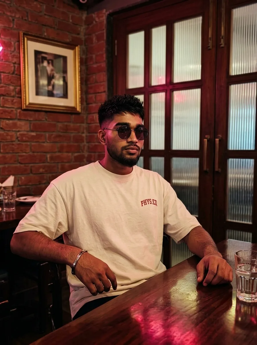 Retro Cafe Streetwear Portrait