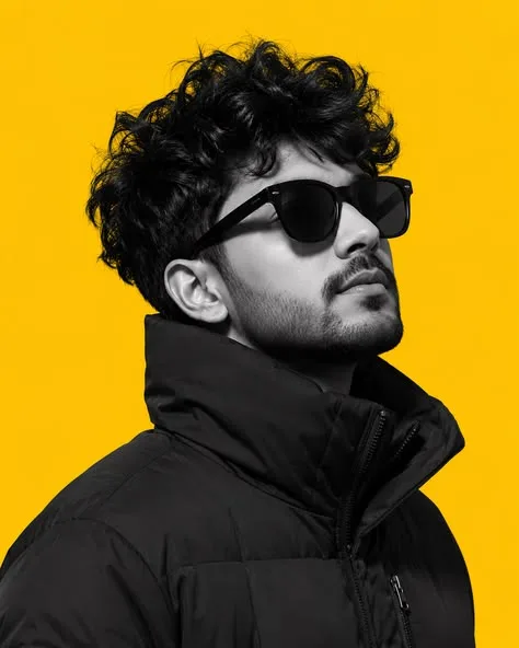 Minimalist Canary Yellow Contrast Portrait