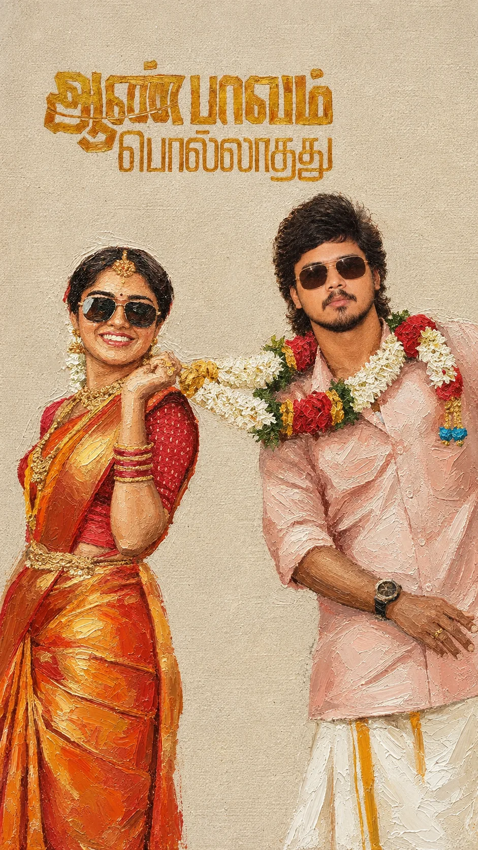 Vintage Tamil Cinema Couple Portrait