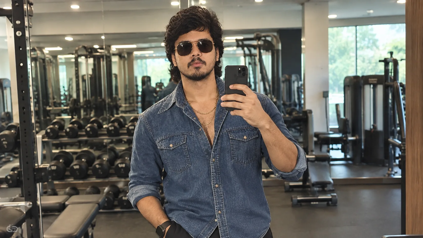 iphone pic in gym