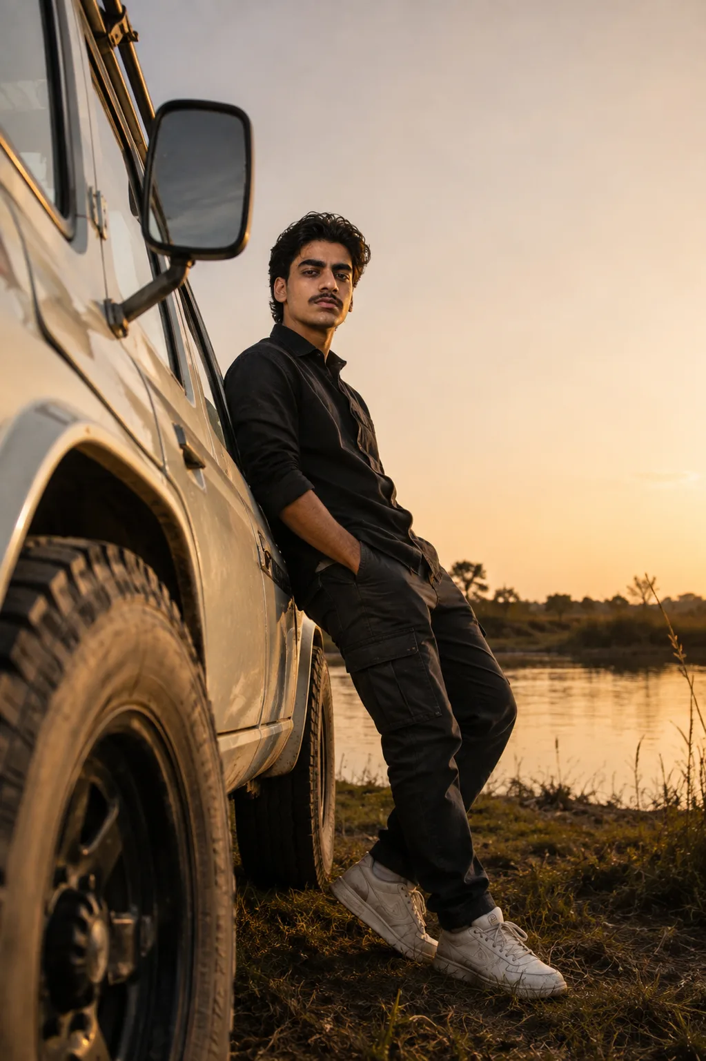 Cinematic Sunset SUV Portrait