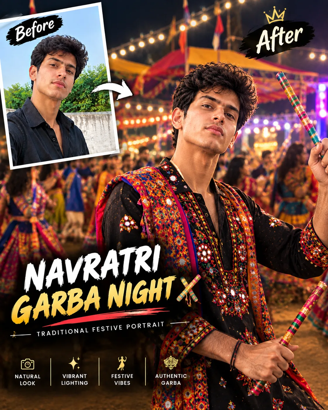Navratri Garba Night ✨ | Authentic Festive Portrait