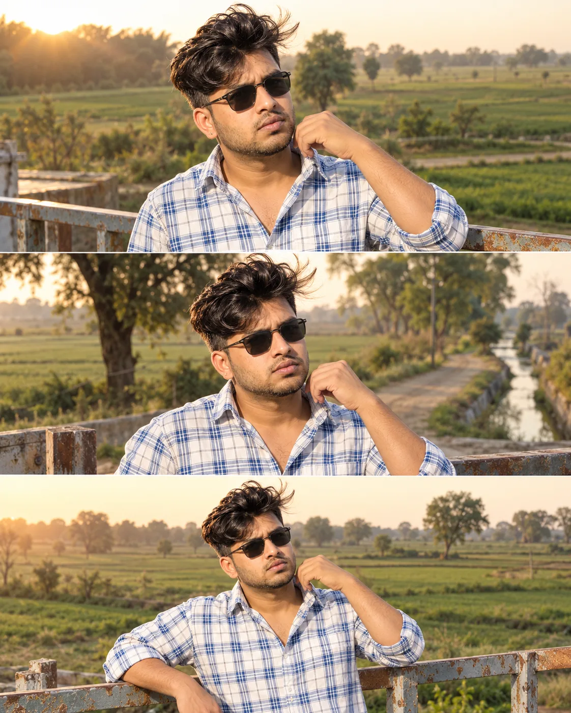Golden Hour Countryside Portrait Collage
