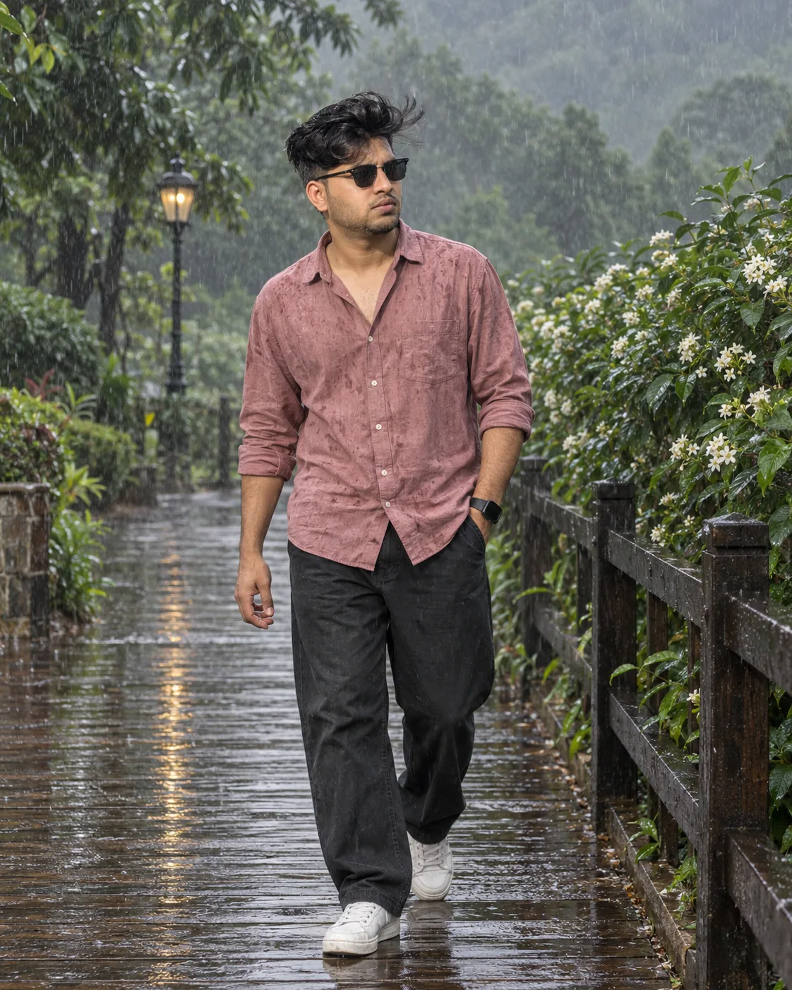 Rainy Garden Walk