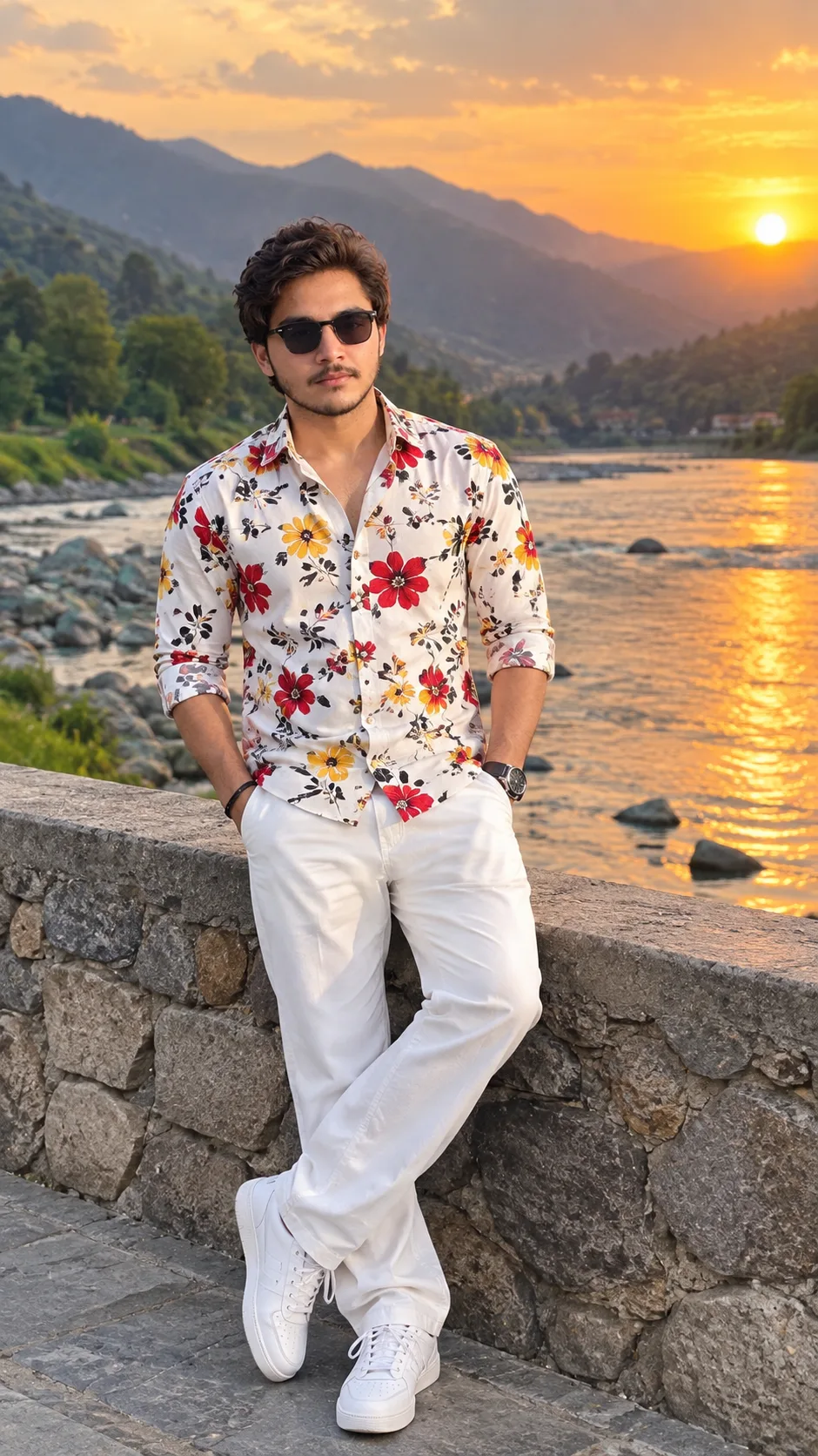 Golden Sunset Escape — River & Mountain Vibes