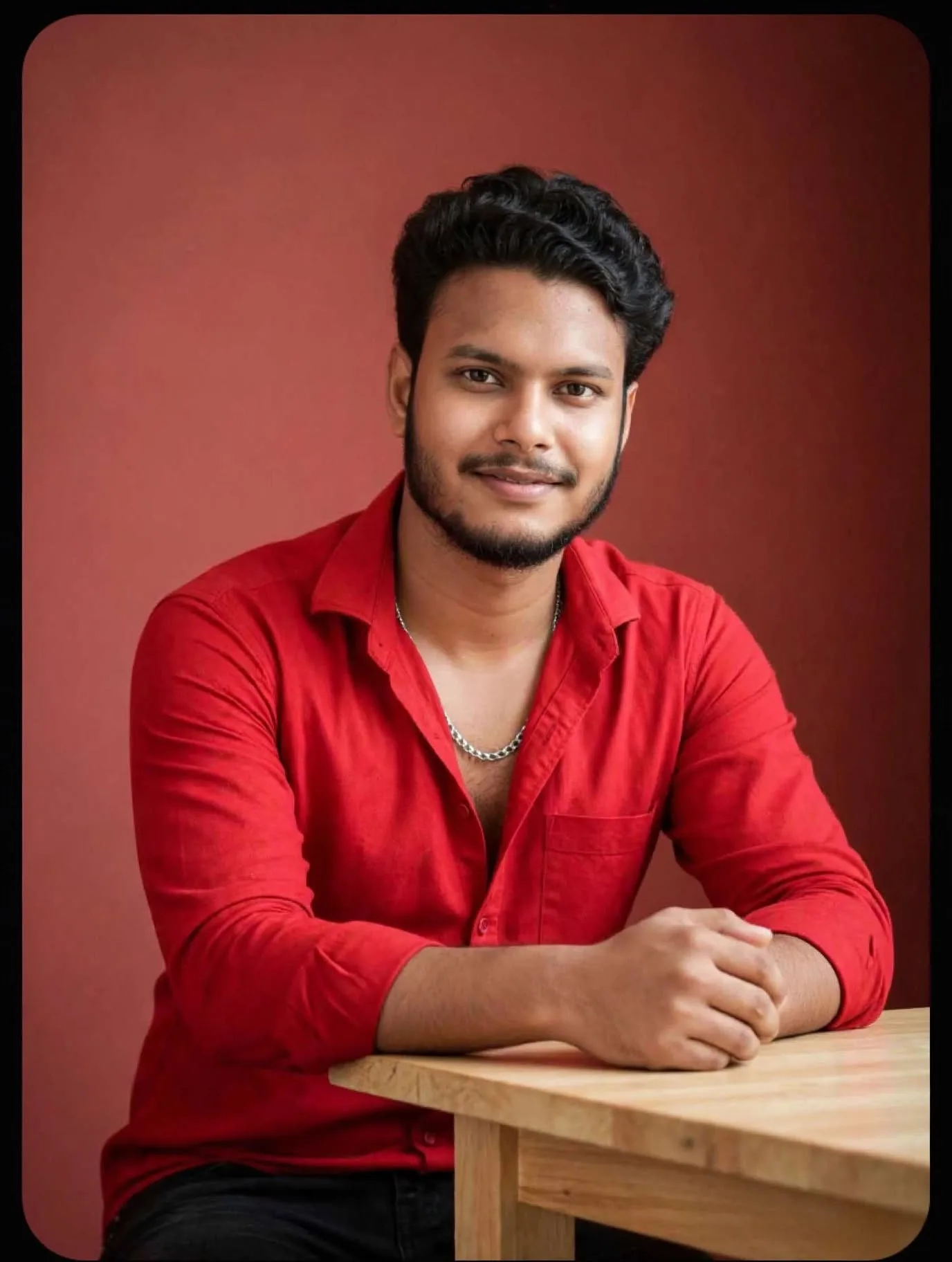 Cinematic Red Portrait in Fog - Studio Look