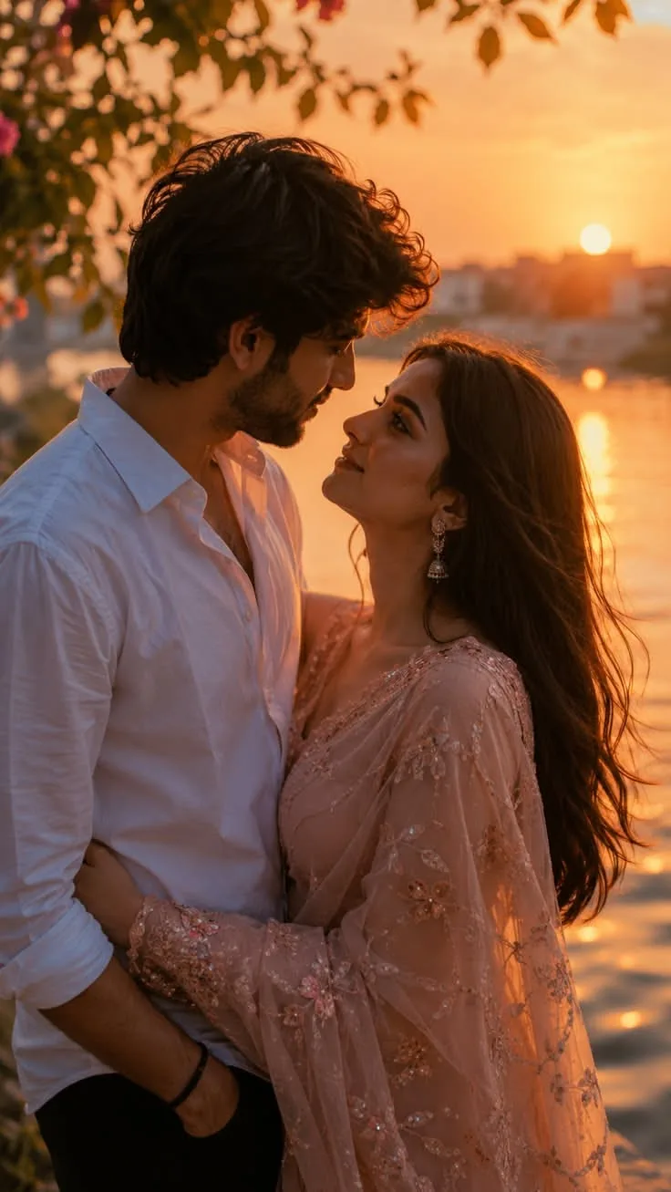 Golden Hour Riverside Romance