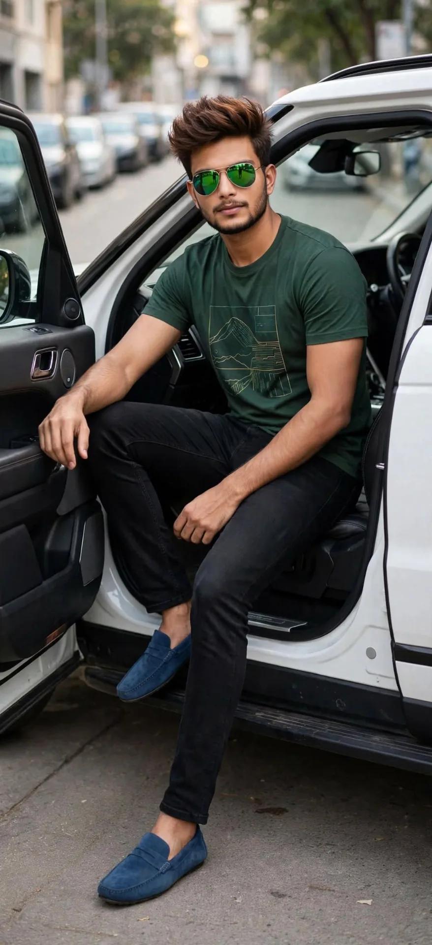 Stylish Indian Man SUV Street Portrait