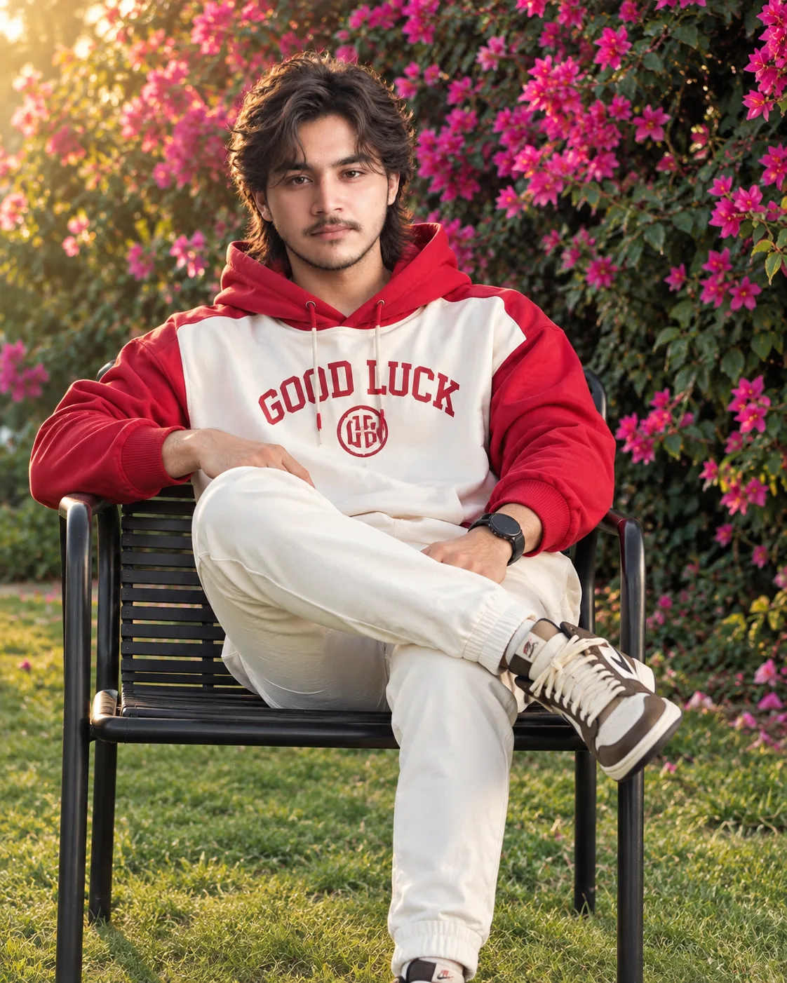 Good Luck, Good Vibes 🍀❤️ — Garden Streetwear Portrait