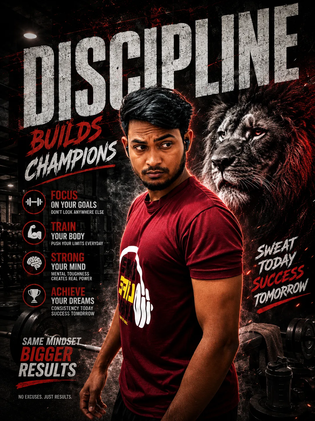 Gym motivation graphics design prompt