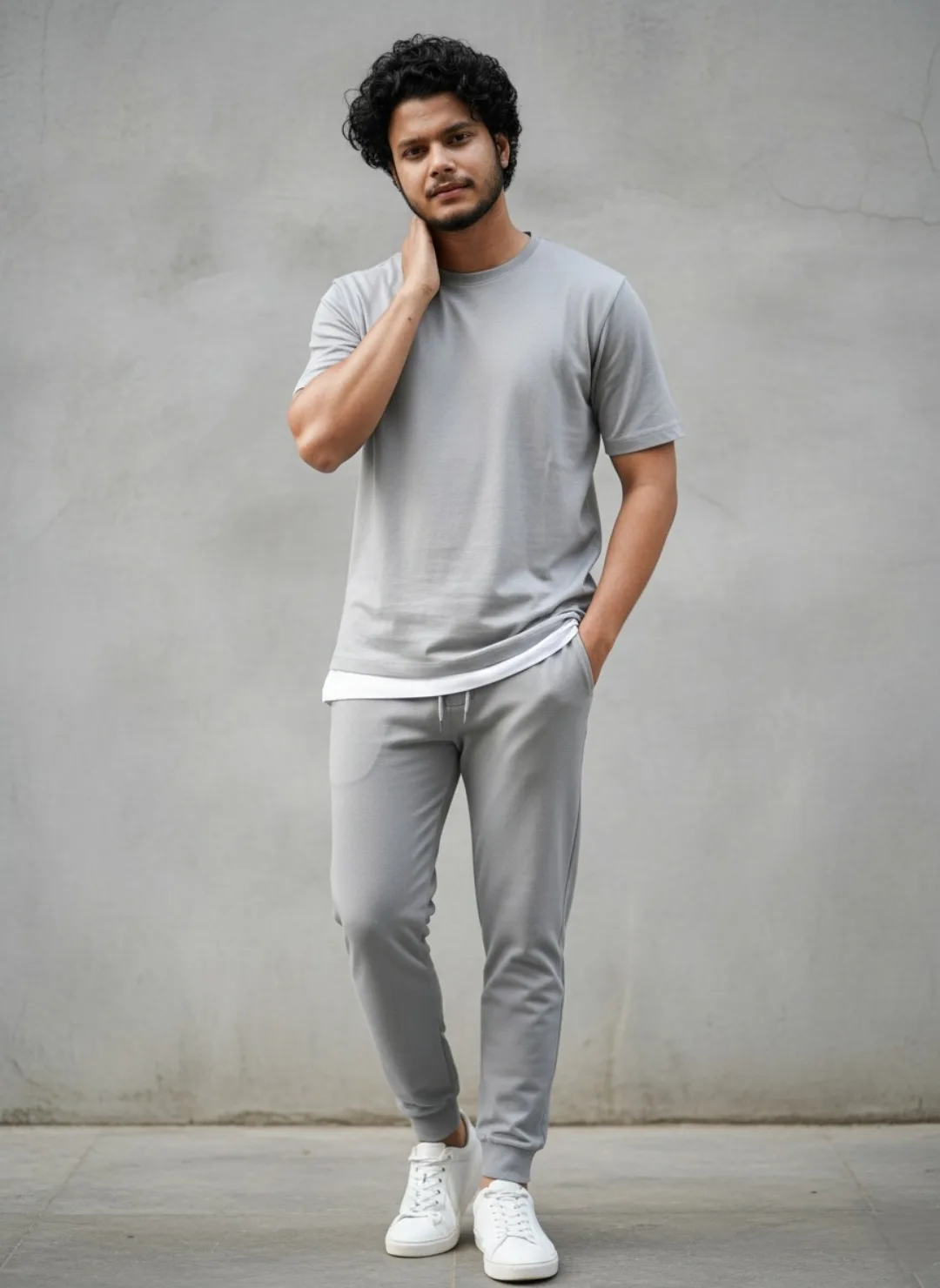 Casual Gray Athleisure Look