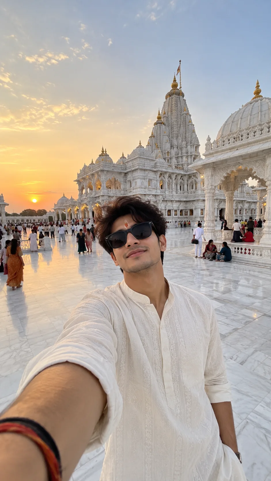 Cinematic Temple Selfie — AI Image Prompt