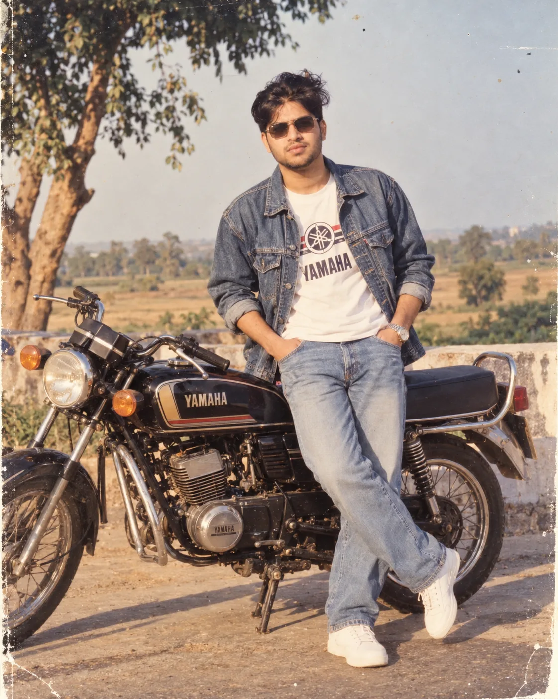 Vintage Yamaha Motorcycle Portrait