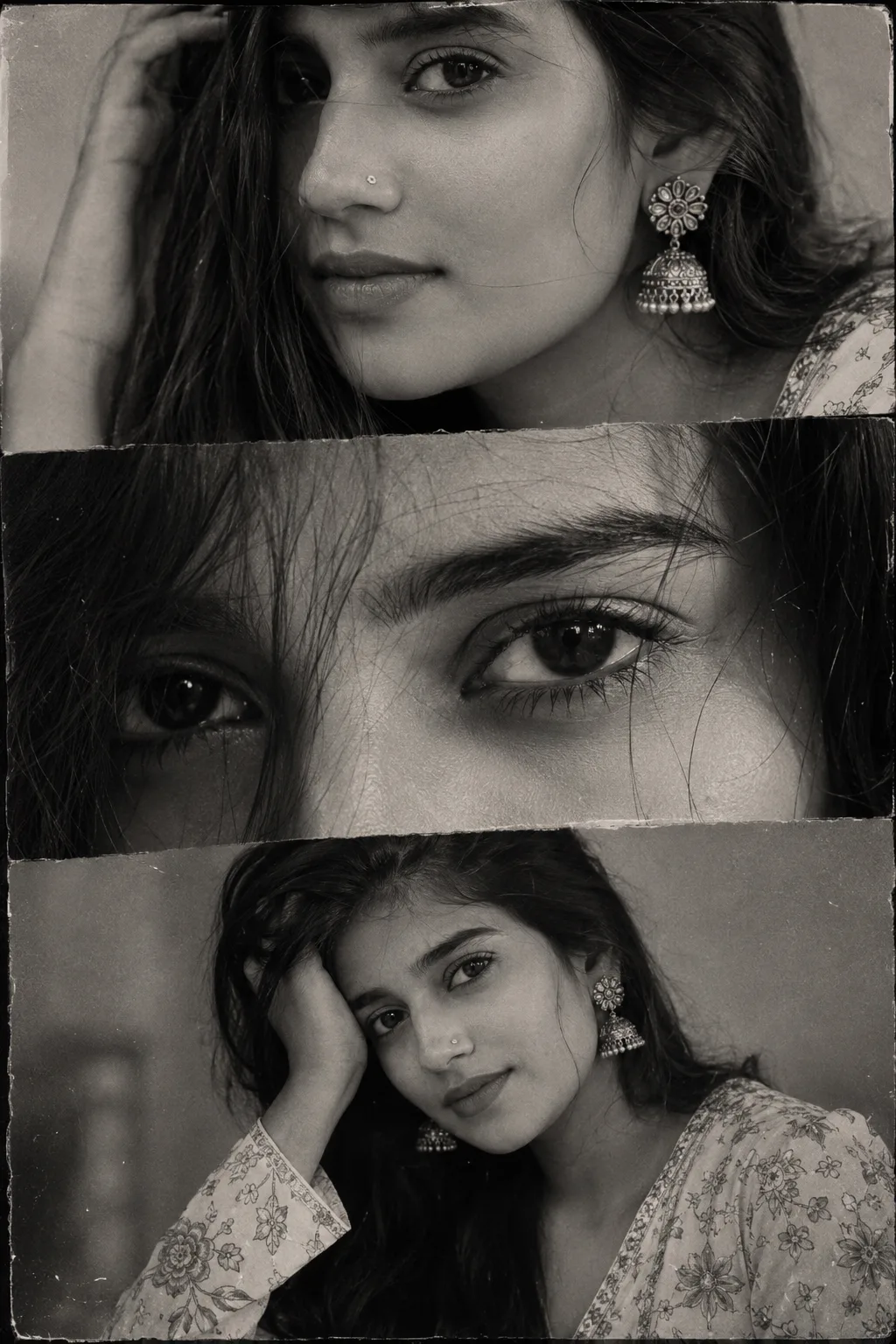 Vintage Black & White Editorial Collage Portrait