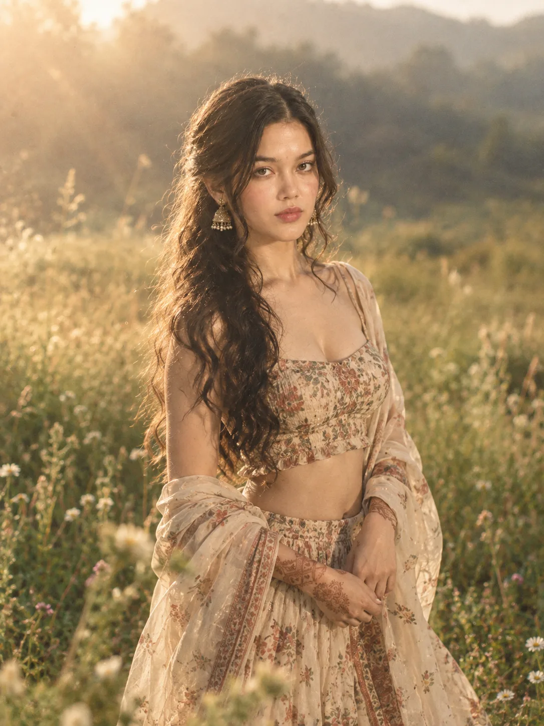 The image should have a light warm glow with soft faded colours