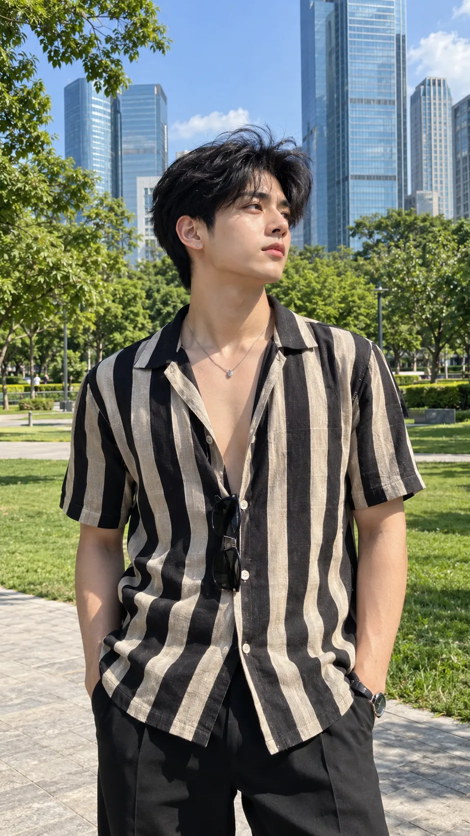 Boys Causal Outdoor Aesthetic Portrait Photo Prompt