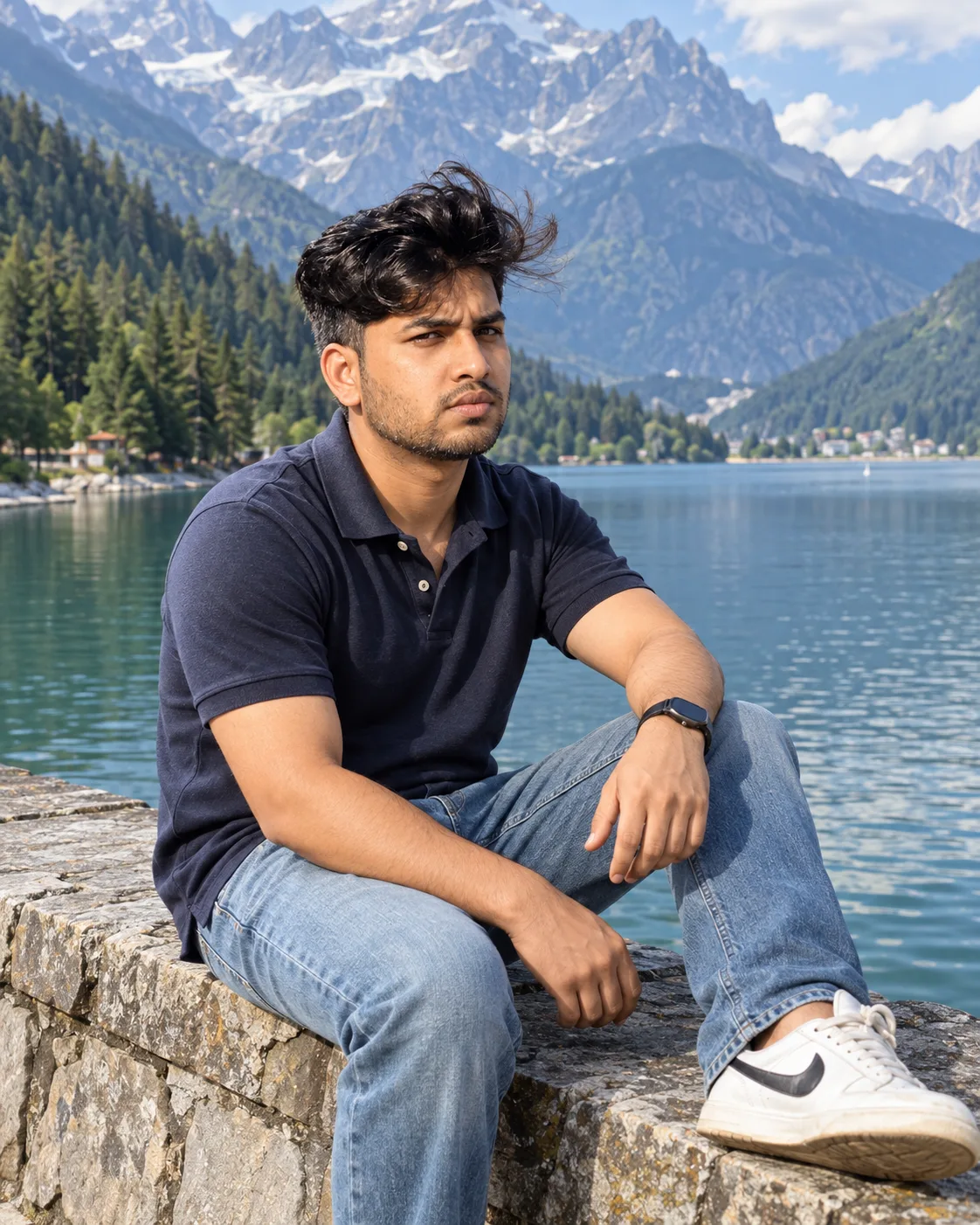 Mountain Lake Travel Portrait