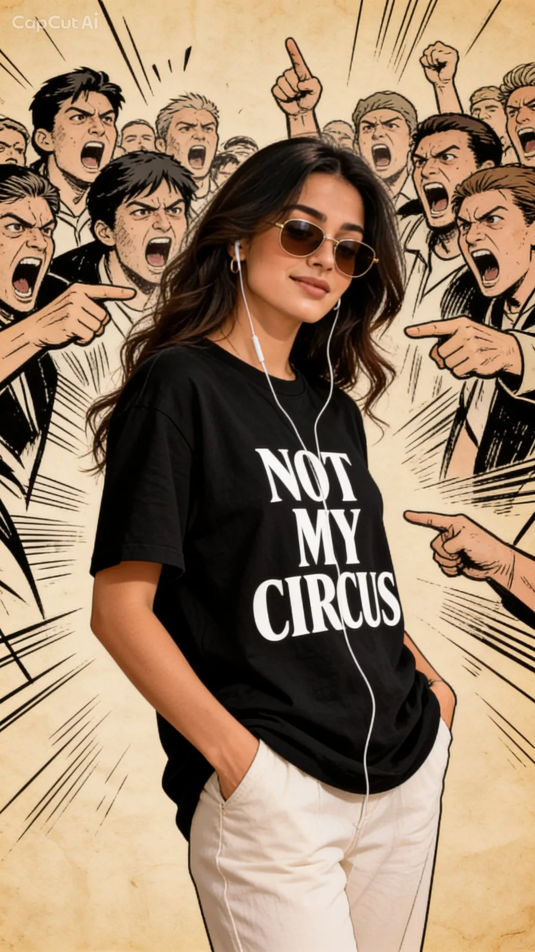 gritty, hand-drawn graphic novel crowd
