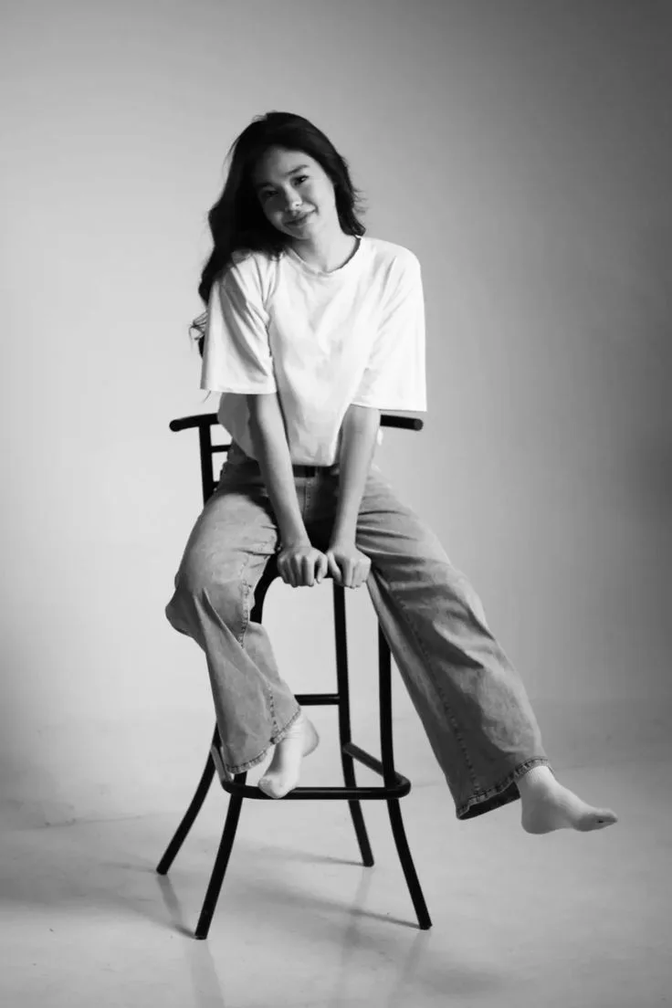 Minimalist Black & White Studio Portrait
