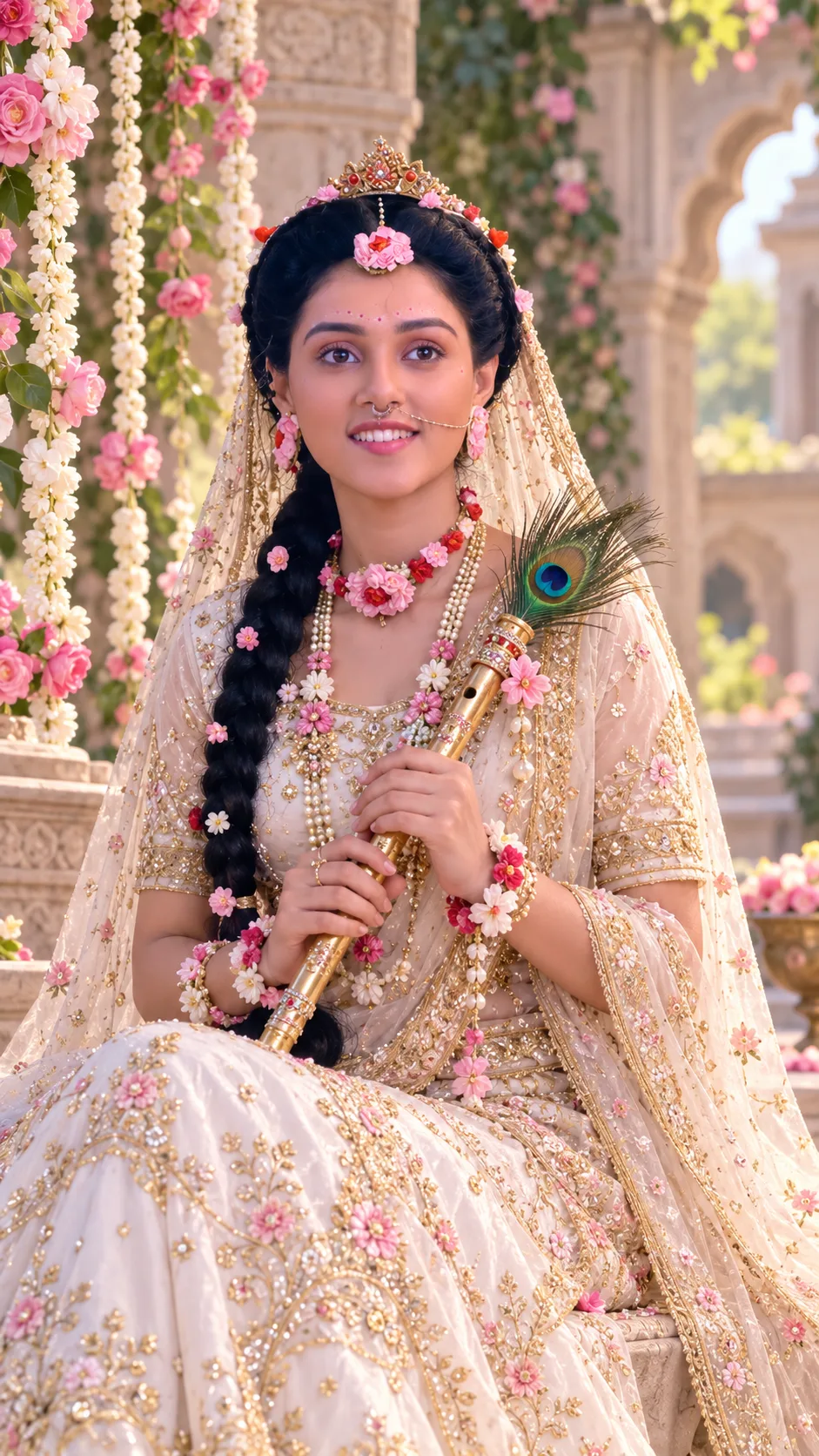 Radha Inspired Royal Look 🌸✨ | Dreamy Indian Traditional Portrait