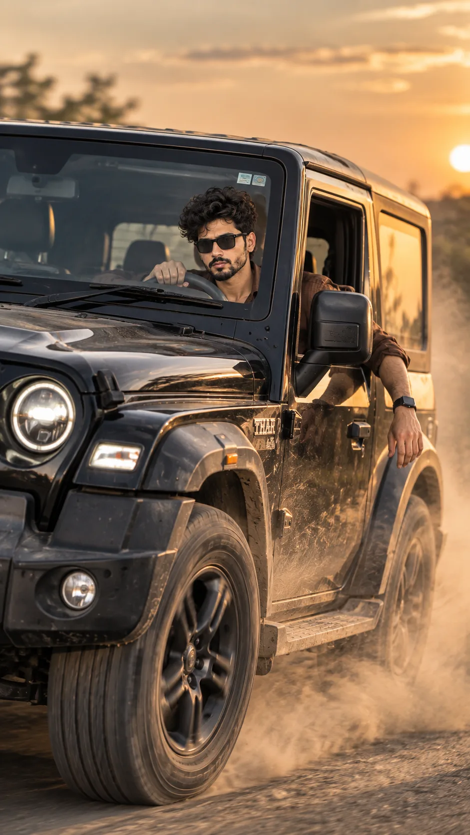 Thar Driving Cinematic Portrait