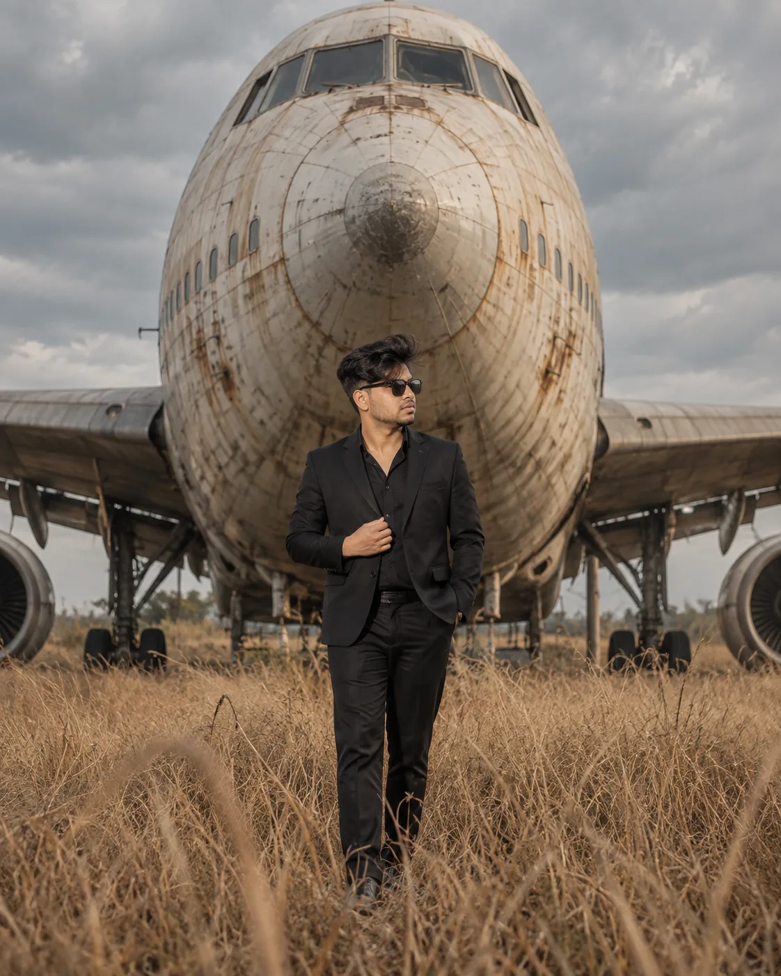 Cinematic Vintage Aircraft Portrait