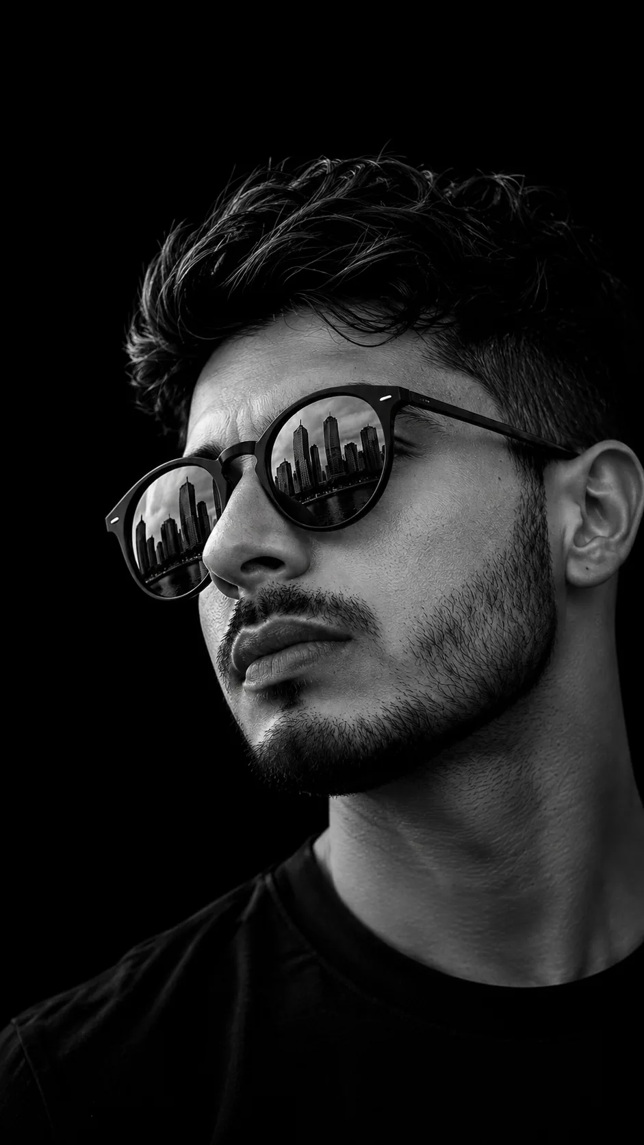 City in My Shades – Monochrome Portrait
