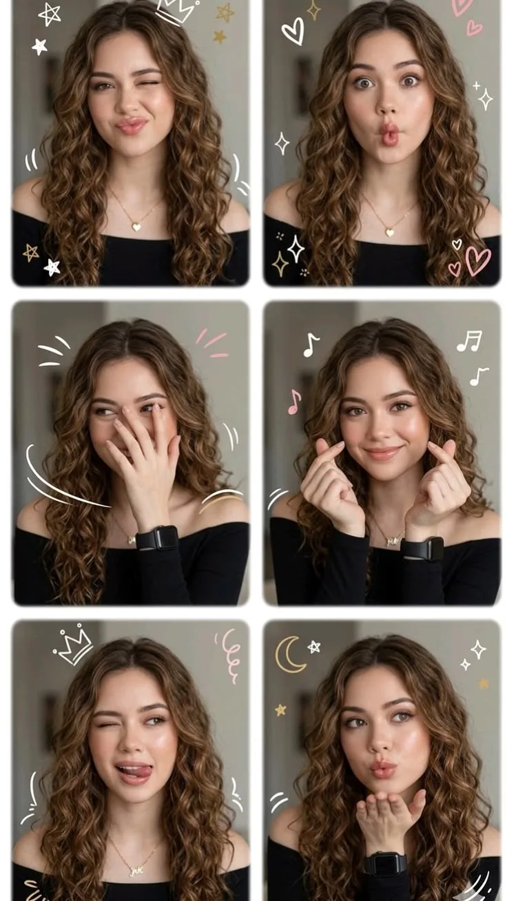 Cute 6-Pose Photo Booth Collage ✨💕