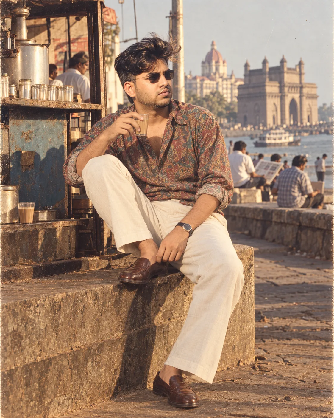 Retro Indian Cinema Street Portrait