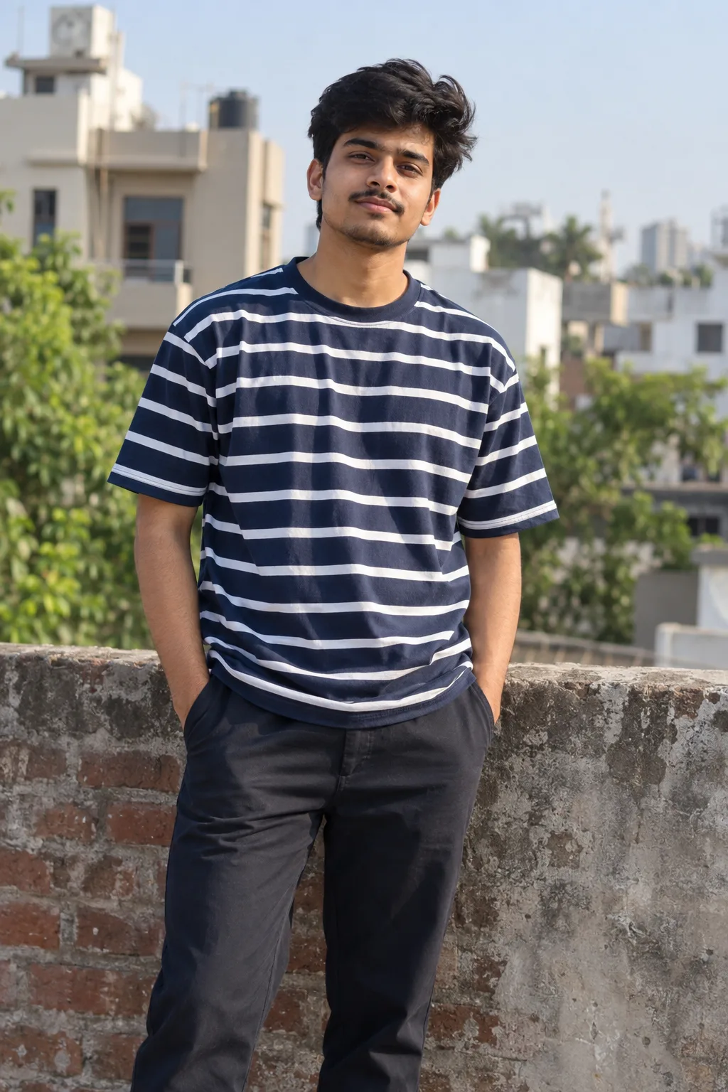Cinematic Outdoor Male Portrait — Exact Prompt