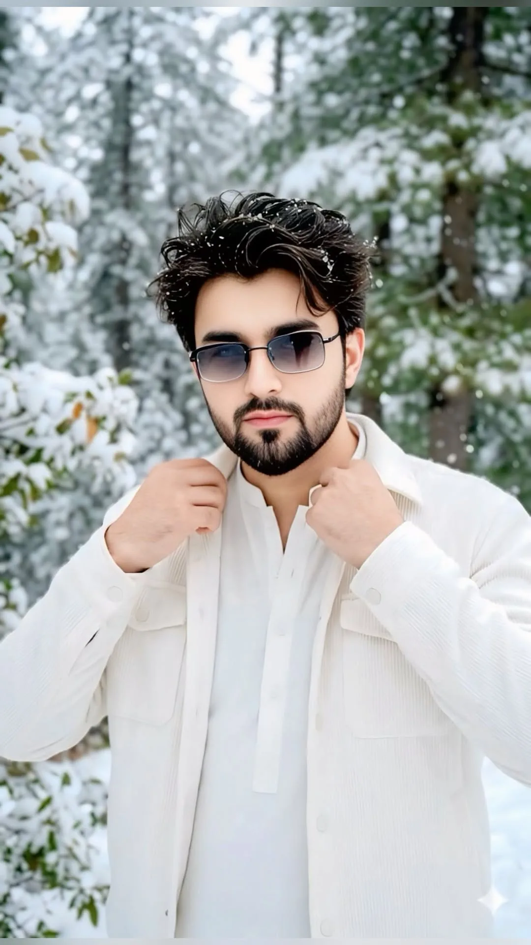 Winter Snow Shalwar Kameez Portrait