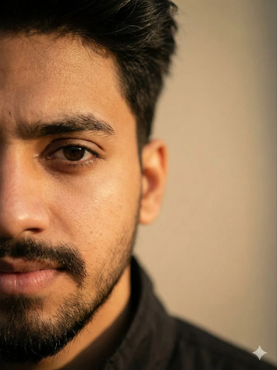 Cinematic close-up portrait