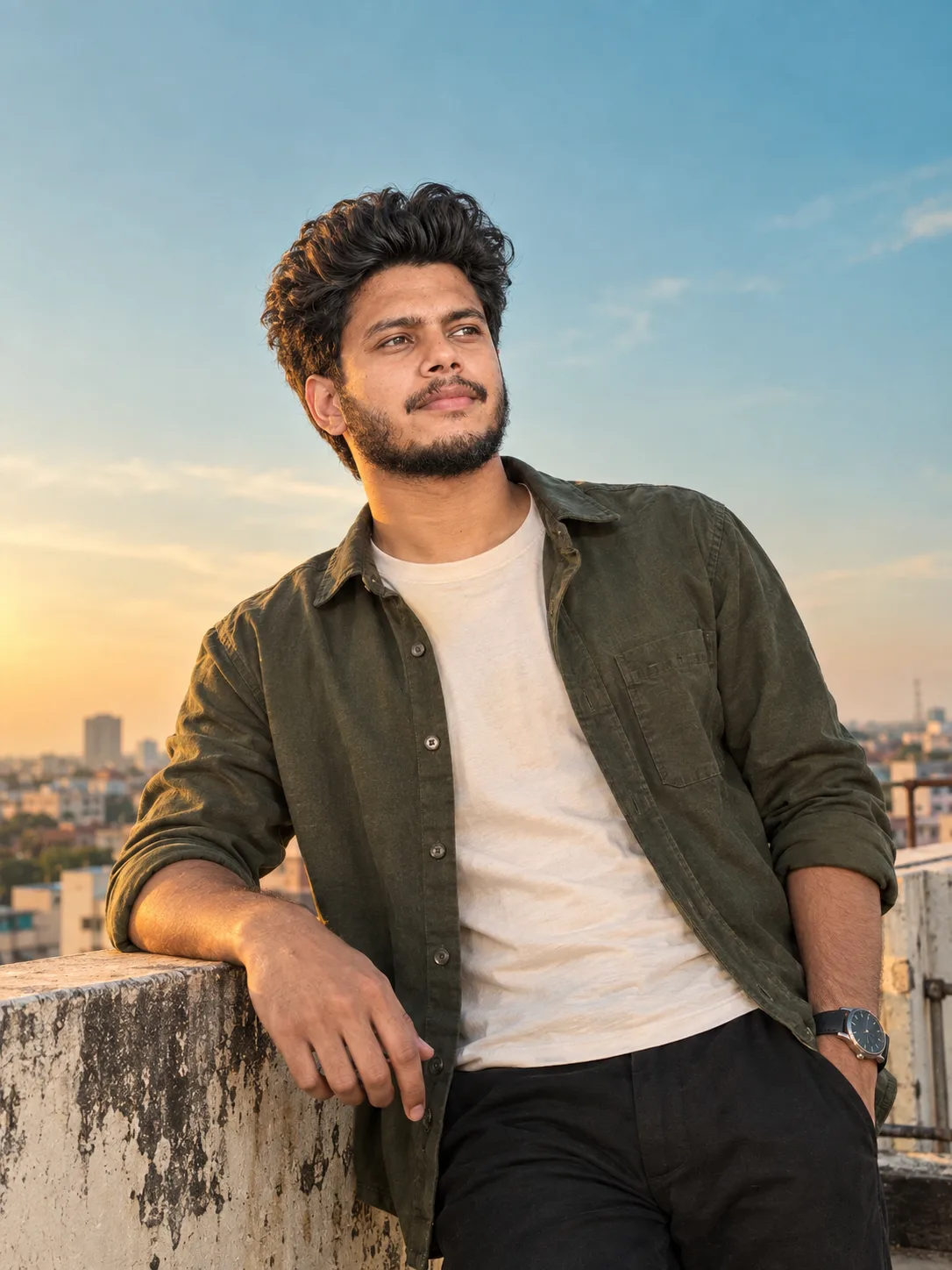 Rooftop Golden Hour Portrait