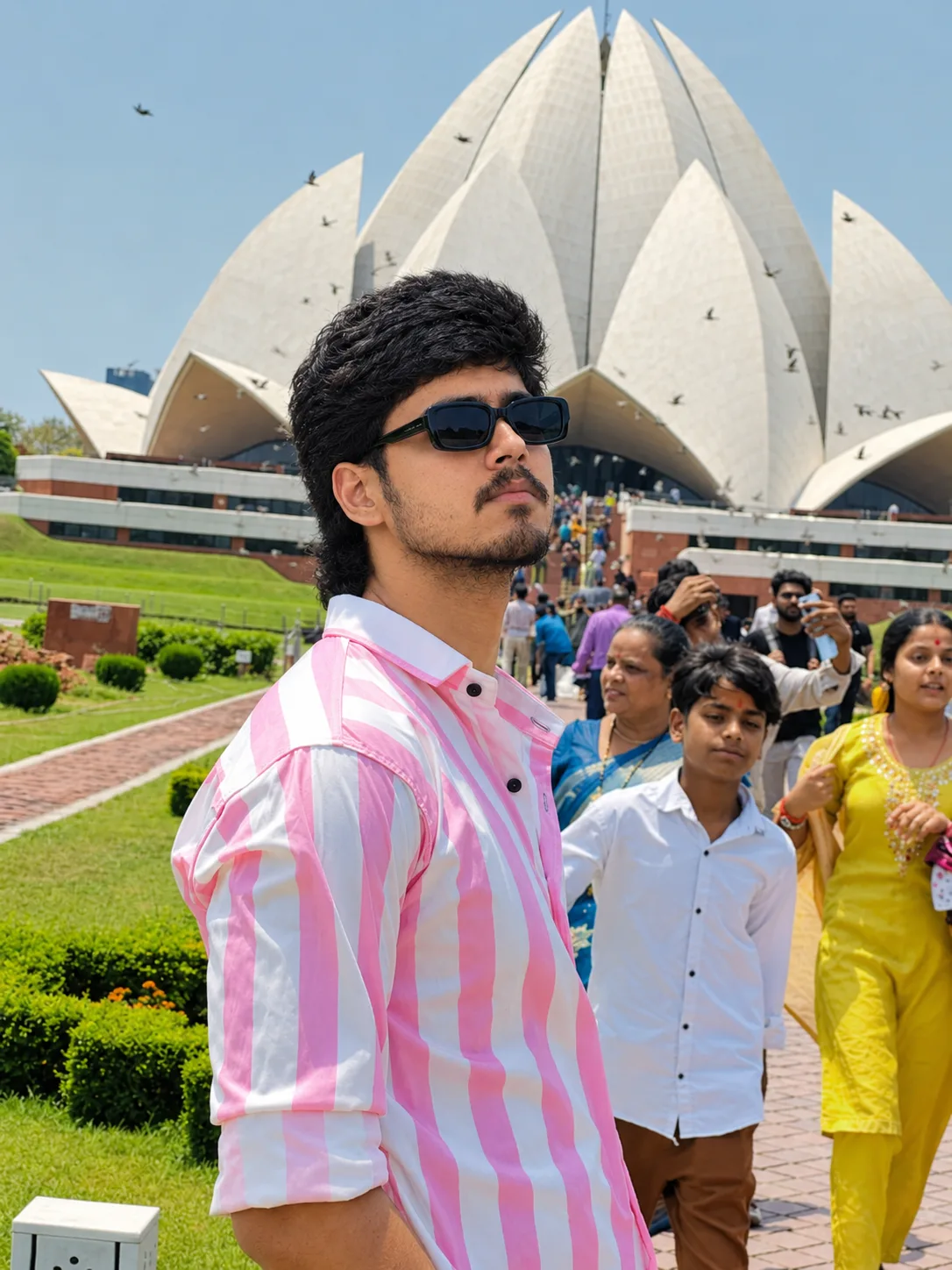 Candid Travel Portrait at Lotus Temple
