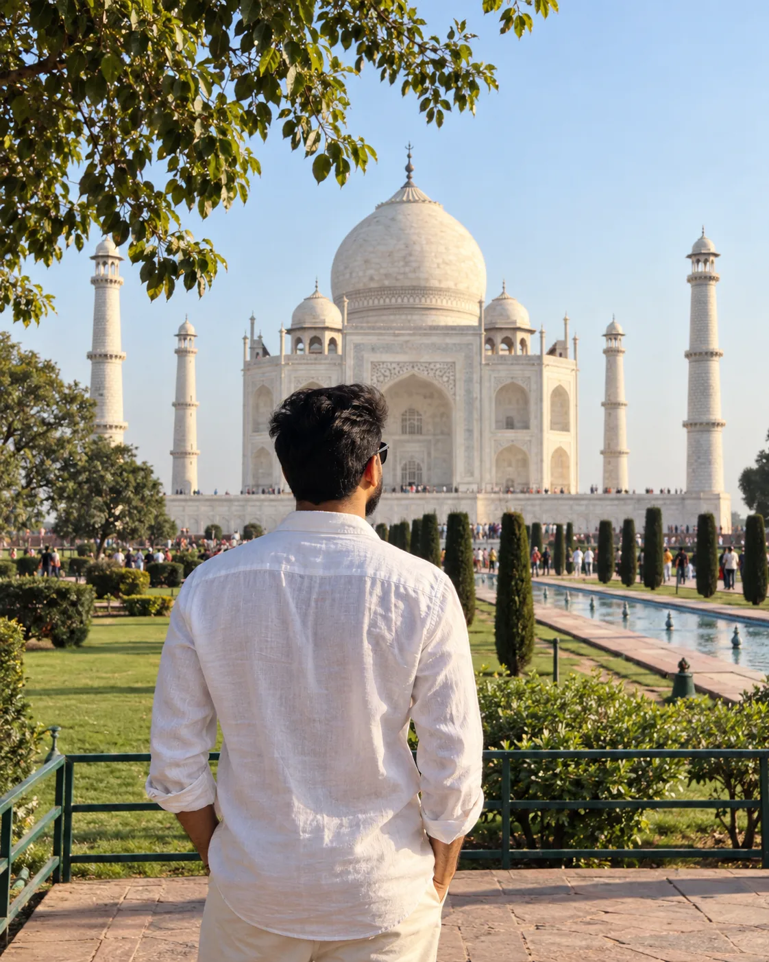 Taj Mahal Back View Travel Portrait