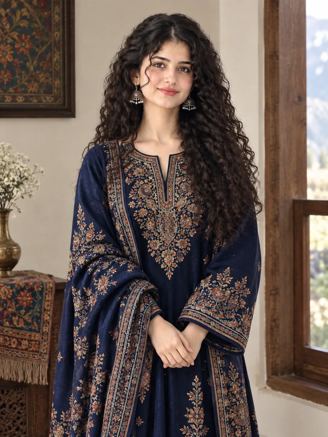 Heritage Bloom — A Timeless Kashmiri Elegance Portrait