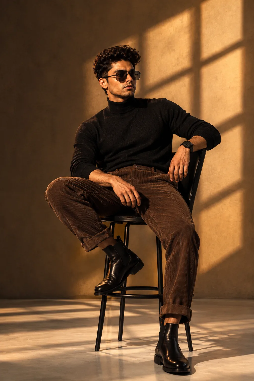 Indoor studio portrait