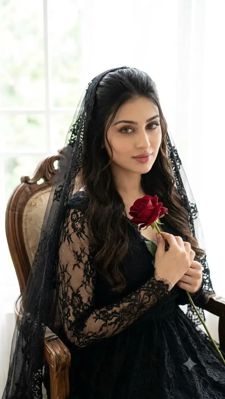 Girl in black dress